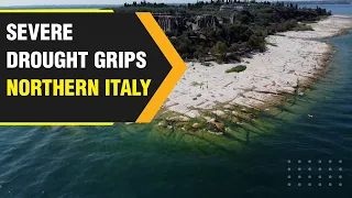 Bottom of rocky shore of Lake Garda emerges as severe drought grips Northern Italy | WION Originals