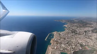 Landing at Sunny Rhodes in Ryanair Boeing 737-800