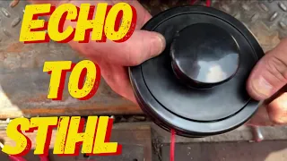 ECHO TO STIHL TRIMMER HEAD SWAP