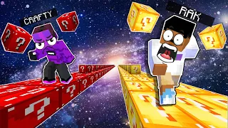 The Most CHAOTIC MINECRAFT 1v1 Lucky Block Race In The UNIVERSE...