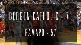 BERGEN CATHOLIC ADVANCES TO COUNTY TOURNAMENT CHAMPIONSHIP ! BEATS #2 RAMAPO 71-57