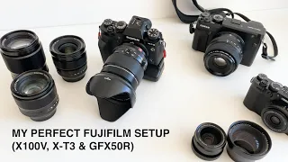 My perfect Fujifilm Photography Setup 2020 (X100V, X-T3 & GFX50R)