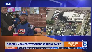 Mookie Betts starts shift at Alhambra Raising Cane's