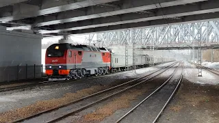 ЭП2К-334 с поездом №376 Москва-Воркута с дымовым вагоном | Ростокино