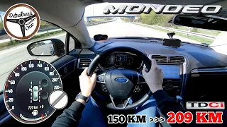 2016 Ford Mondeo 2.0 TDCI (209 KM) | V-MAX. Próba autostradowa. RACEBOX 0-100, 100-200 km/h.