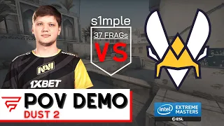 CS:GO | s1mple POV Game 37 Kills - Dust2 | NaVi vs Vitality - IEM Beijing-Haidian 2020 Europe