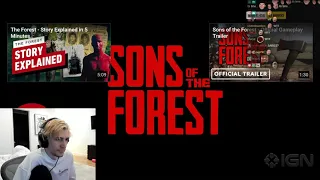 xQc Reacts to Sons of the Forest - Exclusive Official Release Date Trailer