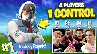 4 PEOPLE 1 CONTROLLER CHALLENGE IN FORTNITE W/ JESSER, CASH & JIEDEL!