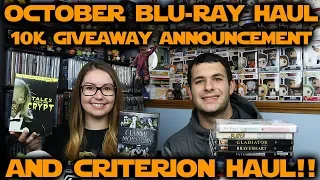 October 2018 Blu-ray Haul // 10K Subscriber Giveaway // Criterion Haul!!!