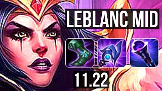 LEBLANC vs VEIGAR (MID) | Rank 6 LeBlanc, 5/1/8, 900K mastery | BR Challenger | 11.22