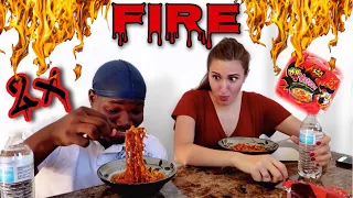 2X SPICY NUCLEAR NOODLES CHALLENGE *DO NOT TRY* | THE MIXED FAMILY