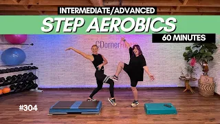 CARDIO STEP AEROBICS WORKOUT  // INTERMEDIATE TO ADVANCED #304