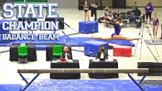 Whitney Bjerken | Level 10 State Meet | State Champion on Balance Beam!