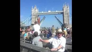London Tower Bridge open, pass under and close