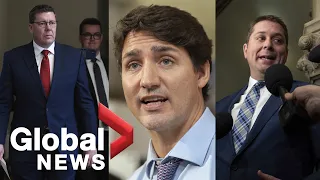 PM Trudeau meets with Conservative leader Andrew Scheer, Saskatchewan's Scott Moe