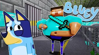 BLUEY ESCAPA de la PRISION de BARRY HEROBRINE | Las Aventuras de BLUEY en ROBLOX!