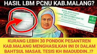 🔴VIRAL TESIS KH.IMADUDDIN DI LBM PCNU KAB.MALANG TERNYATA SEPERTI INI...!!!?