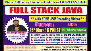 Full Stack Java Package tutorials by Mr. Nagoor Babu Sir