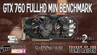 GTX 760 2GB  - Benchmark 5 Jogos - 1080p Mínimo