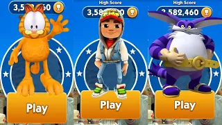 Sonic Dash Big vs Garfield Rush vs Subway Surfers Android Gameplay