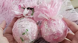 Shabby Chic Pink Christmas Ornament  Tutorial, Diy, How To