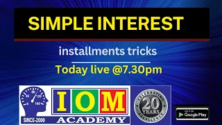 SIMPLE INTEREST / INSTALLMENTS PROBLEMS LIVE