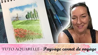 Tuto Aquarelle Débutant - Comment peindre un paysage facile - Carnet de voyage