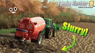 THE SLURRY SPREADER IS OUT|Episode17|Sandy Bay|Timelapse Talk|FS19