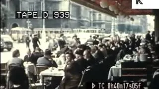 Early 1950s Copenhagen, streets, outdoor cafe, so many bicycles