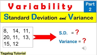 [Tagalog] How to solve standard deviation and variance of #ungroupeddata PART 2 #math7 #variance