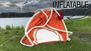 Storm Camping In An INFLATABLE Tent - Tent Failure | Heavy Rain, Thunder and Lightning Camp