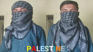 How to tie Palestine Keffiyeh | SheMagh Tutorial | Nisar Saiyad