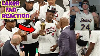 LAKER FAN REACTION!!! Miami Heat FULL ECF Trophy Presentation 2023