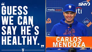 Carlos Mendoza reacts to Brandon Nimmo's walk-off two run homer to give Mets win | SNY