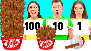 100 Schichten Nahrung Challenge | Essbare Schlacht von TeenTeam Challenge