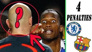 THE 4 PENALTIES NOT GIVEN TO CHELSEA AGAINST BARCELONA BY OVREBO IN 2009!!