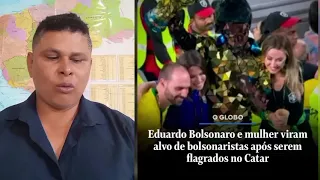 Grupos bolsonaristas atacam Eduardo Bolsonaro por estar em Copa.