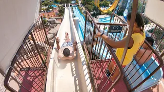 【4K】 extreme water slide at aqua fantasy aquapark in Kuşadası