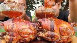 OUTDOOR COOKING | LECHON MANOK WITH BUTTER AND HONEY MUKBANG (HD)