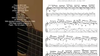 Bach Prelude BWV 926 guitar solo