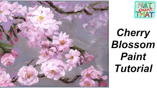 How to Paint Cherry Blossoms // Acrylic Painting Tutorial & Techniques // ASMR