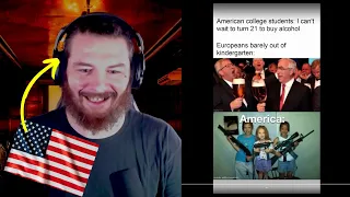 American Reacts to USA vs Europe Memes 1