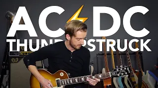 THUNDERSTRUCK Guitar lesson Tutorial AC/DC HOW TO PLAY IT FAST