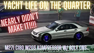 Mercedes C-Class C180 W203 Kompressor, automatic, stock tune, bolt ons 1/4 mile base testing