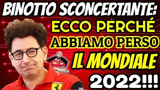 F1 2023 BINOTTO SCONCERTANTE  "ECCO PERCHÉ ABBIAMO PERSO IL TITOLO"