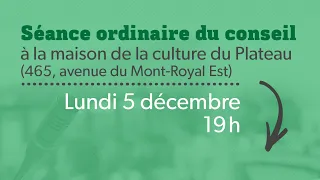Séance ordinaire du conseil d'arrondissement | Décembre 2022