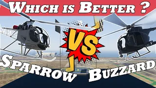 New Sparrow heli vs Buzzard Heli Comparison GTA Online