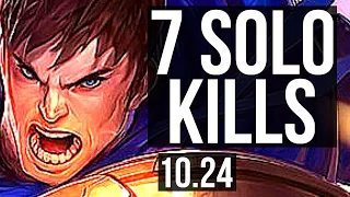 GAREN vs JAYCE (TOP) | 7 solo kills, 1.3M mastery, 13/3/4, 300+ games | KR Diamond | v10.24