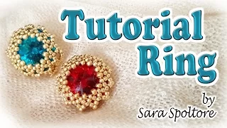 Beaded ring tutorial - How to bezel a Rivoli - DIY ring - How to set a crystal - Beaded setting