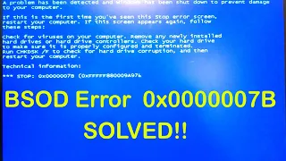 DELL Blue Screen Error Code 0x0000007B | Solved |